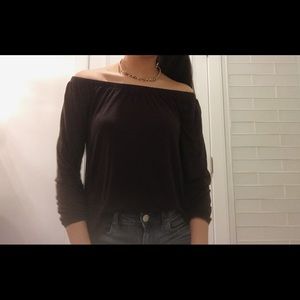 Navy blue off the shoulder top